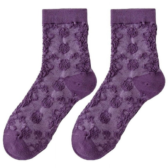 Milue Korean Fashion Floral Print Womens Socks Vintage Streetwear Cotton Crew Socks