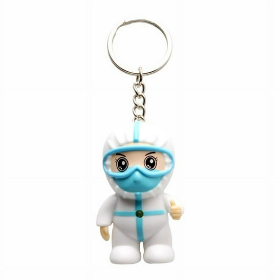 Milue LED Luminous I-Love-U Music White Angel Keychain for Creative Anti-epidemic Souv