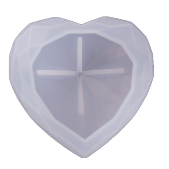 Milue Large Faceted Heart Resin Mold 3D Crystals Heart Resin Mold Crafts Tools