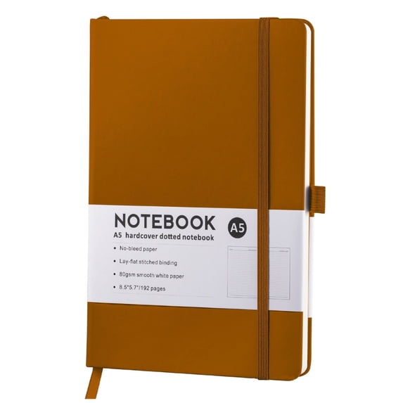 Milue Leather Notebook with Ribbon Page Mark and Pen Slot,Elastic Strap Closure