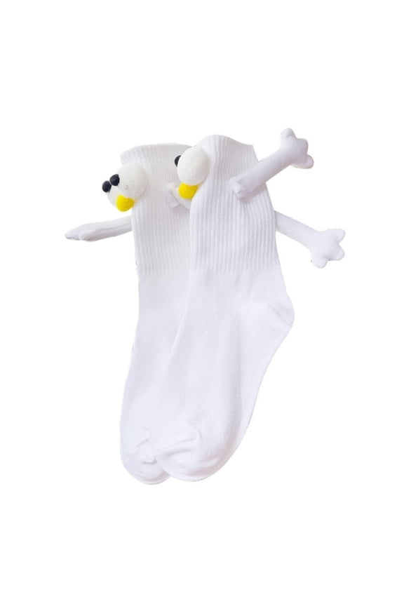 Magnetic Couple Socks Novelty Funny Matching Socks 3D Doll High Ankle Socks