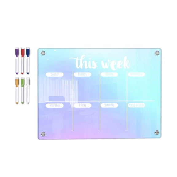 Milue Magnetic Fridge Calendar Weekly Planner for To-do-list Board Memo Board