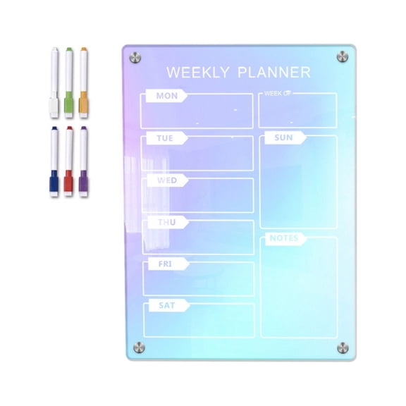 Milue Magnetic Fridge Calendar Weekly Planner for To-do-list Board Memo Board