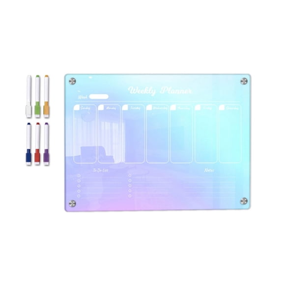 Milue Magnetic Fridge Calendar Weekly Planner for To-do-list Board Memo Board
