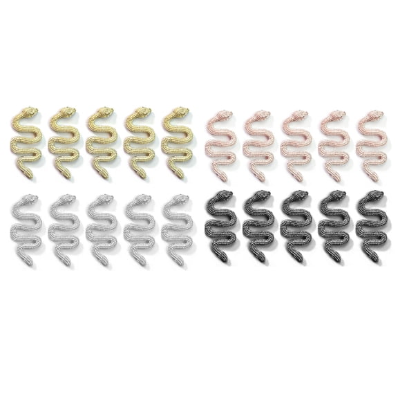 Milue Metal Nail Art Decorations Charm Alloy Snake Nail Jewelry 3D Nail Art Stickers