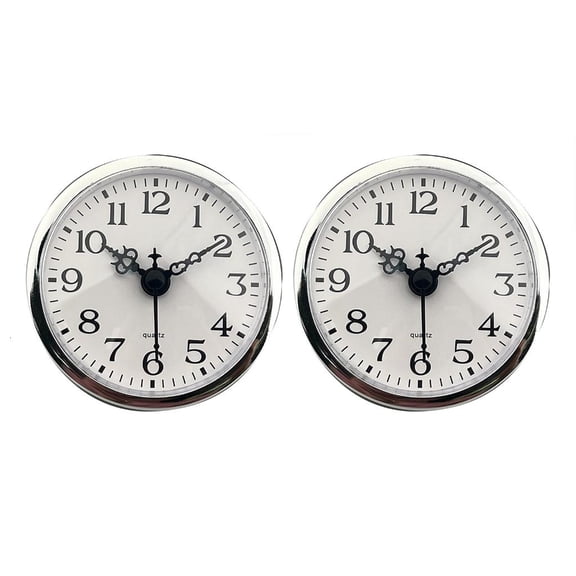 Milue Miniature Quartzs Movement 80mm Clock Insert Arabic Numerals White Dials Face