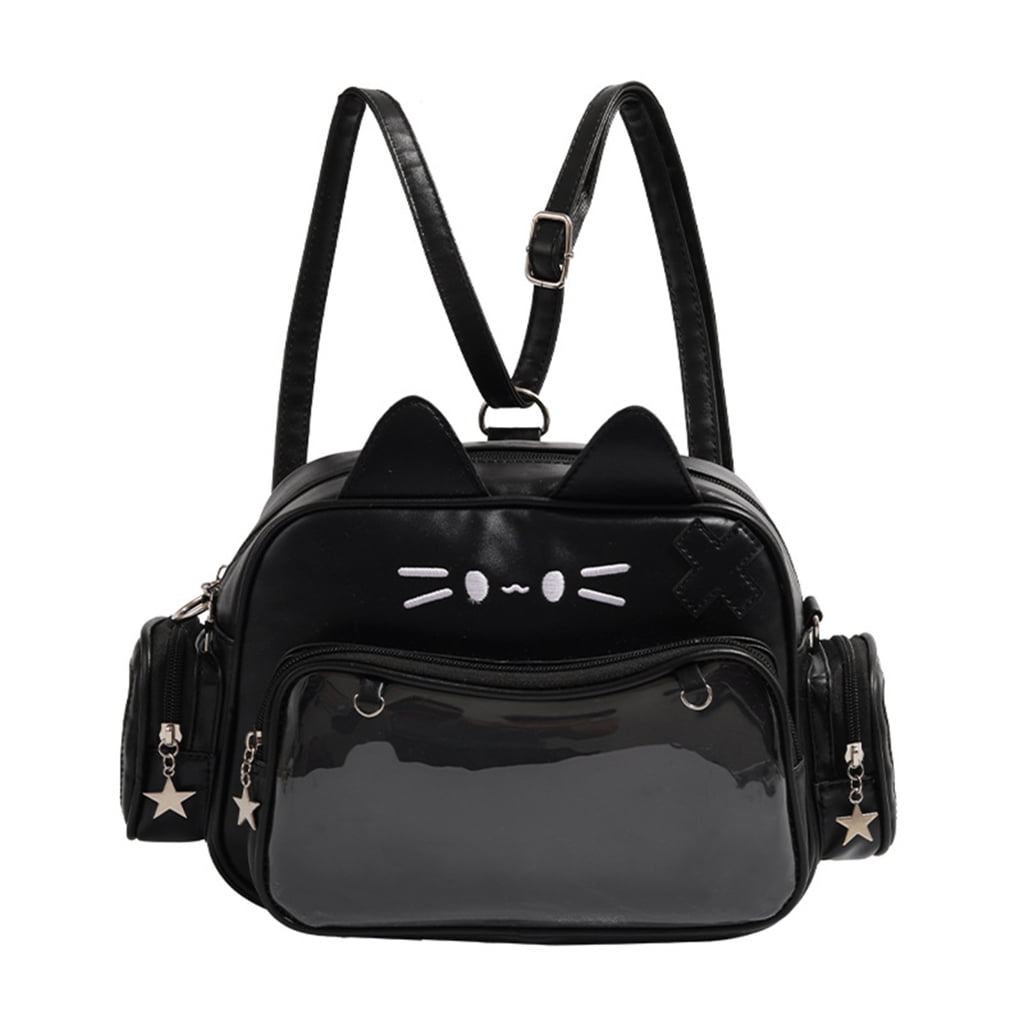 Milue Multifunctional Itabag Cats Backpack for Pin Enthusiasts with Display Window