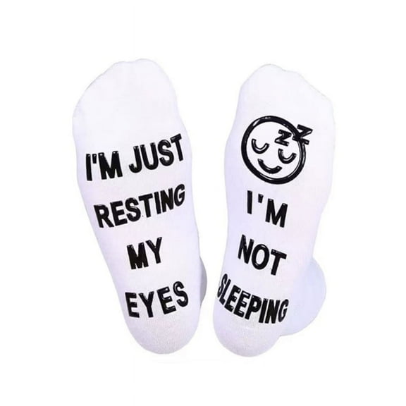 Milue Not Sleep Just Resting Eyes Socks Funny Sayings Glow in the Dark Cotton Socks