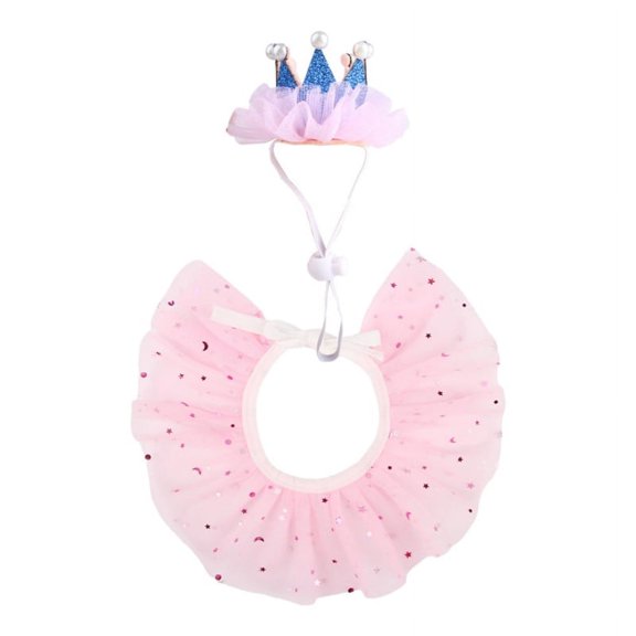 Milue Pet Princess Crowns and Collar Perfect for Festivities Pet Birthday Outfits