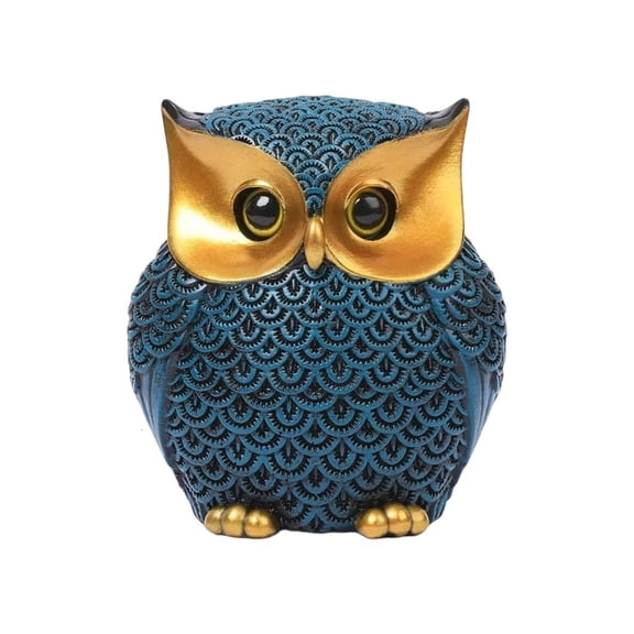 Milue Resins Owl Statue Modern Shelf Decors Accents Small Animal Sculptures Gift