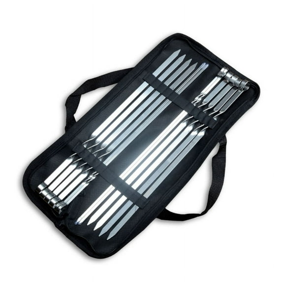 Milue Set of 12 Stainless Steel Grilling Skewers Barbecue Skewers Meat Skewers