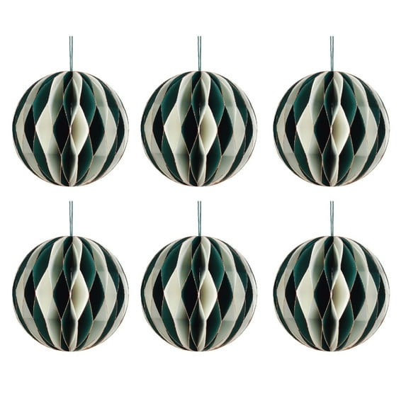 Milue Set of 6 Festival Honeycomb Paper Ornament for Christmas Tree Home Decoration