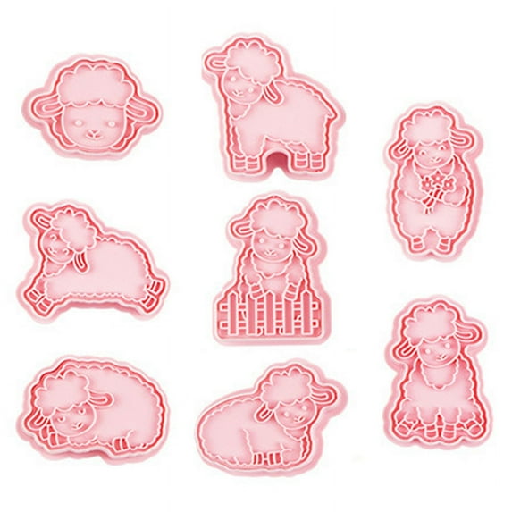 Milue Set of 8 Cookie Cutters Sheep Shaped Biscuit Mold Baking Gadgets Kitchenware