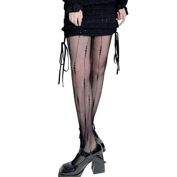 Milue Sexy Fishnet Pantyhose Stockings Geometric Patterned Mesh Leggings for Womens