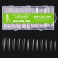 thumbnail image 1 of Milue Soft Gel Full Cover Nail Tips,Clear Gel Nail Tips for Press On Nail Extension, 1 of 17