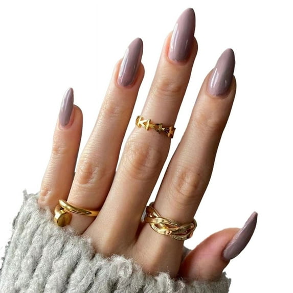 Milue Solid Color Press on Nails Wearable False Nails Manicure Decorations for Women