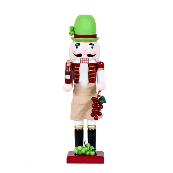 Milue Solid Wood Wine Grower Nutcrackers Christmas Decoration Festives Home Decors