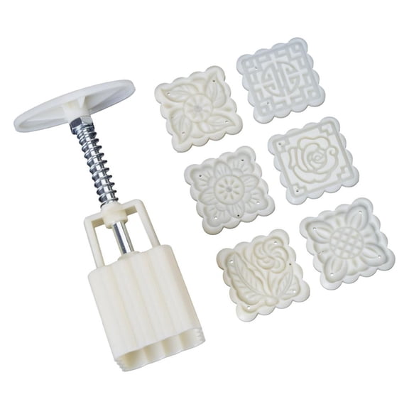 Milue Square Flower Pattern Dessert Press Molds Cookie stamps Dessert Maker Tool
