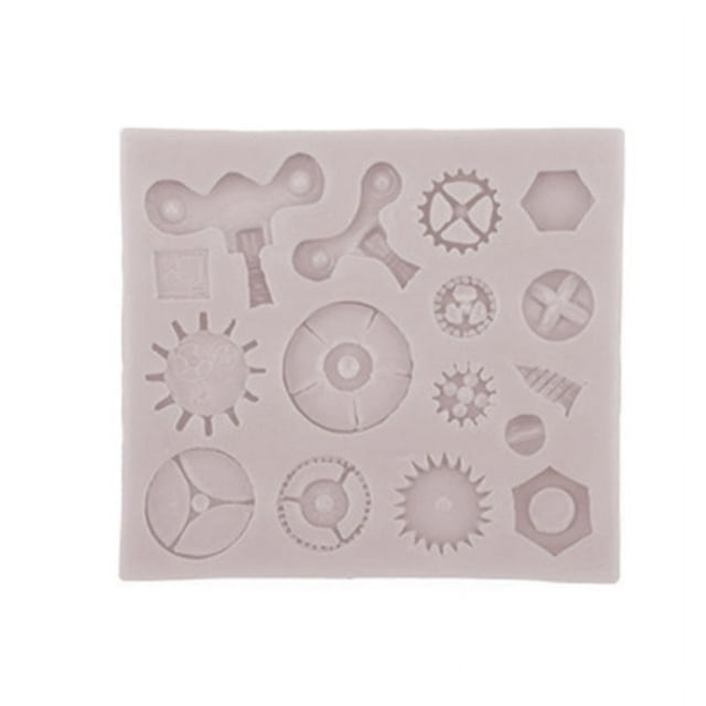Milue Steampunk Clocks Gear Cake Mold Fondant Cake Food Grade Silicone