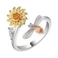 thumbnail image 1 of Milue Sunflower Fidget Ring Relief Stress Adjustable Stackable Ring Fidget Jewelry, 1 of 7