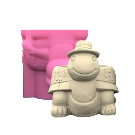 Milue Turtle Shape Silicone Clay Craft Molds for Making Concrete Resin Flowerpot