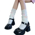 thumbnail image 1 of Milue Women Boot Cuffs Ankle Socks Ruffled Cute Bowknot Ribbed Knit Short Leg Warmers, 1 of 16