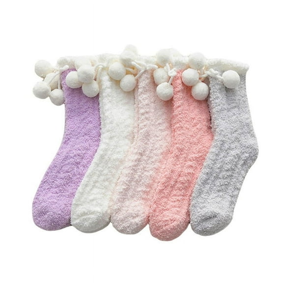 Milue Women Fuzzy Socks Soft Cozy Slipper Socks Warm Winter Sleep Plush Bed Socks