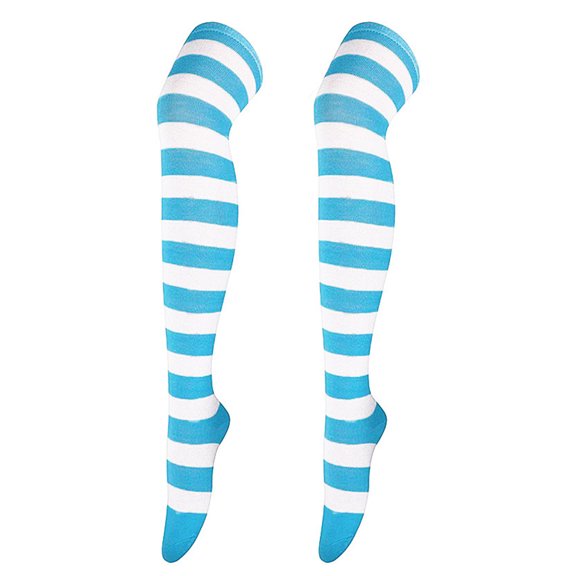Milue Women Over Knee Long Socks Anime Cosplay Striped Printed Thigh High Stockings