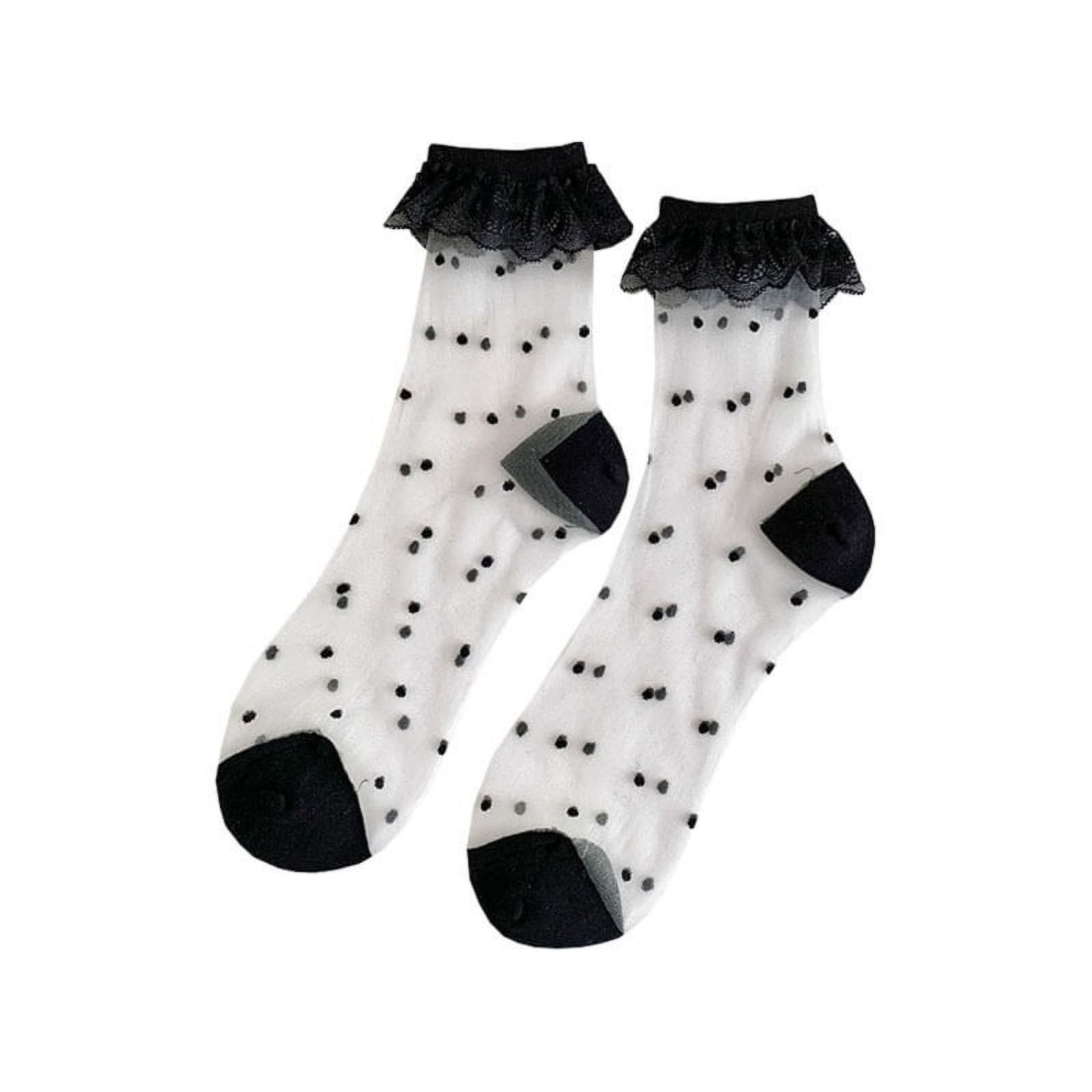 Milue Women Sheer Ankle Socks Japanese Ruffle Frilly Crew Socks Sweet Milue Women Sheer Ankle Socks Japanese Ruffle Frilly Crew Socks Sweet