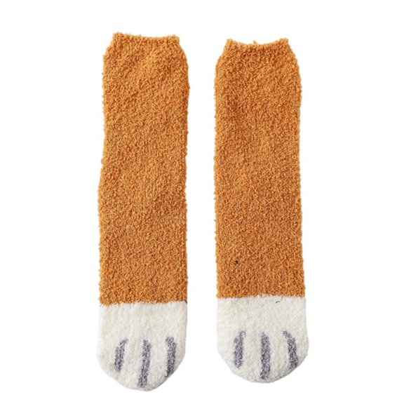 Milue Women Winter Fuzzy Fluffy Warm Slipper Socks Cute for Cat Paw Floor Sleeping Hos
