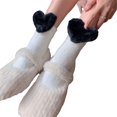 thumbnail image 1 of Milue Women's Winter Fuzzy Ankle Socks Lolitas Heart/Flower Crew Socks Calf Socks, 1 of 21