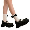 thumbnail image 1 of Milue Womens Calf Socks Spring And Autumn Crew Socks Bowknot Knee High Ribbed Socks, 1 of 21
