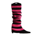 thumbnail image 1 of Milue Womens Fall Winter Warm Colorful Striped Leg Warmers Ribbed Knitted Foot Cover, 1 of 13