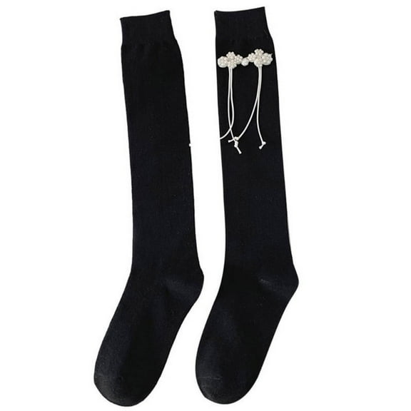 Milue Womens Long Socks Calf Cotton Socks Knee Socks Campus Style Girls School Socks