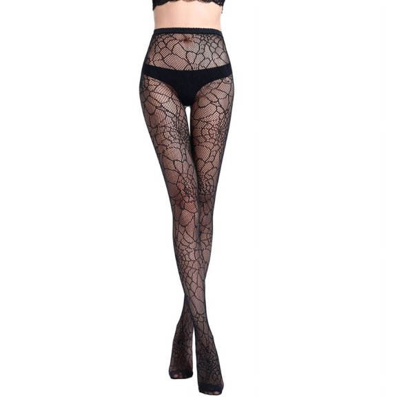 Milue Womens Sexy Elastic Transparent Fish Net Toe Silk Stockings Control Top Panty Ho