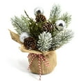 thumbnail image 1 of Miluhome Christmas Tabletop 7.9'' Mini Tree with Silver Ball Pine Cone Xmas Tree Ornament Vibe Centerpiece Decoration, 1 of 4
