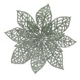 thumbnail image 1 of Miluhomne 5x4x2'' Glitter Christmas Flower Ornament Tree Decoration Silver Hollow-Out Flower, 1 of 6