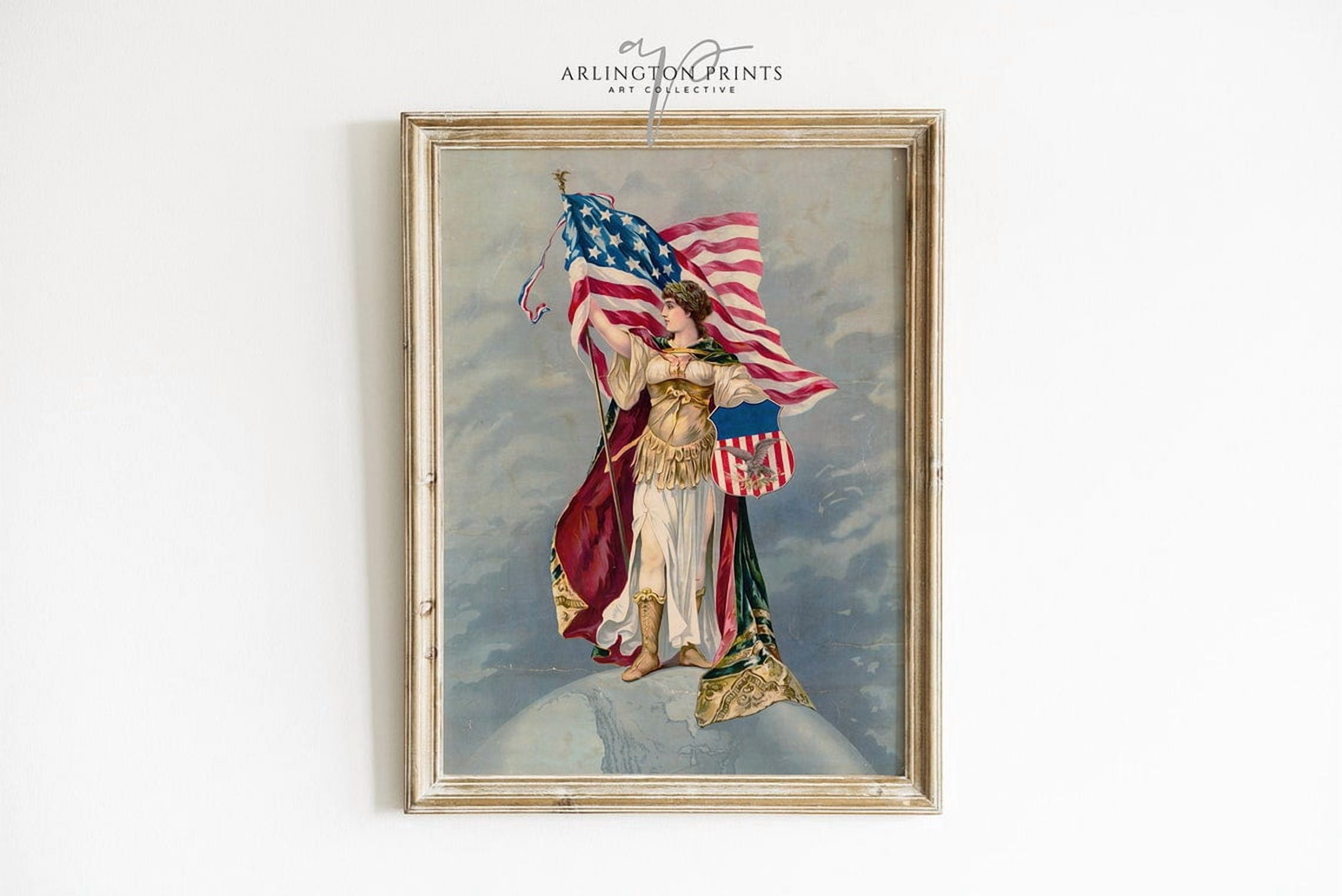 Miluva 4Th Of July Vintage Wall Art Americana Art Columbia Standing ...