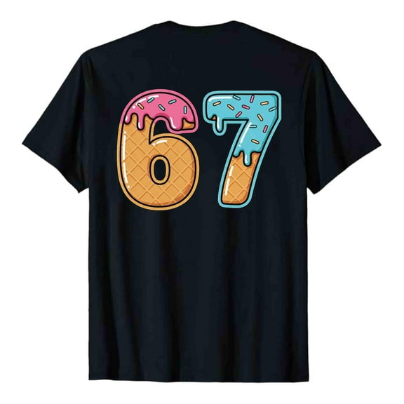 Miluva 67 shirt kids (Back-Front), 67 Ice Cream Drip shirt, Six Seven shirt, Gen Alpha Slang, 67th Birthday shirt ,Funny 67 trend shirt