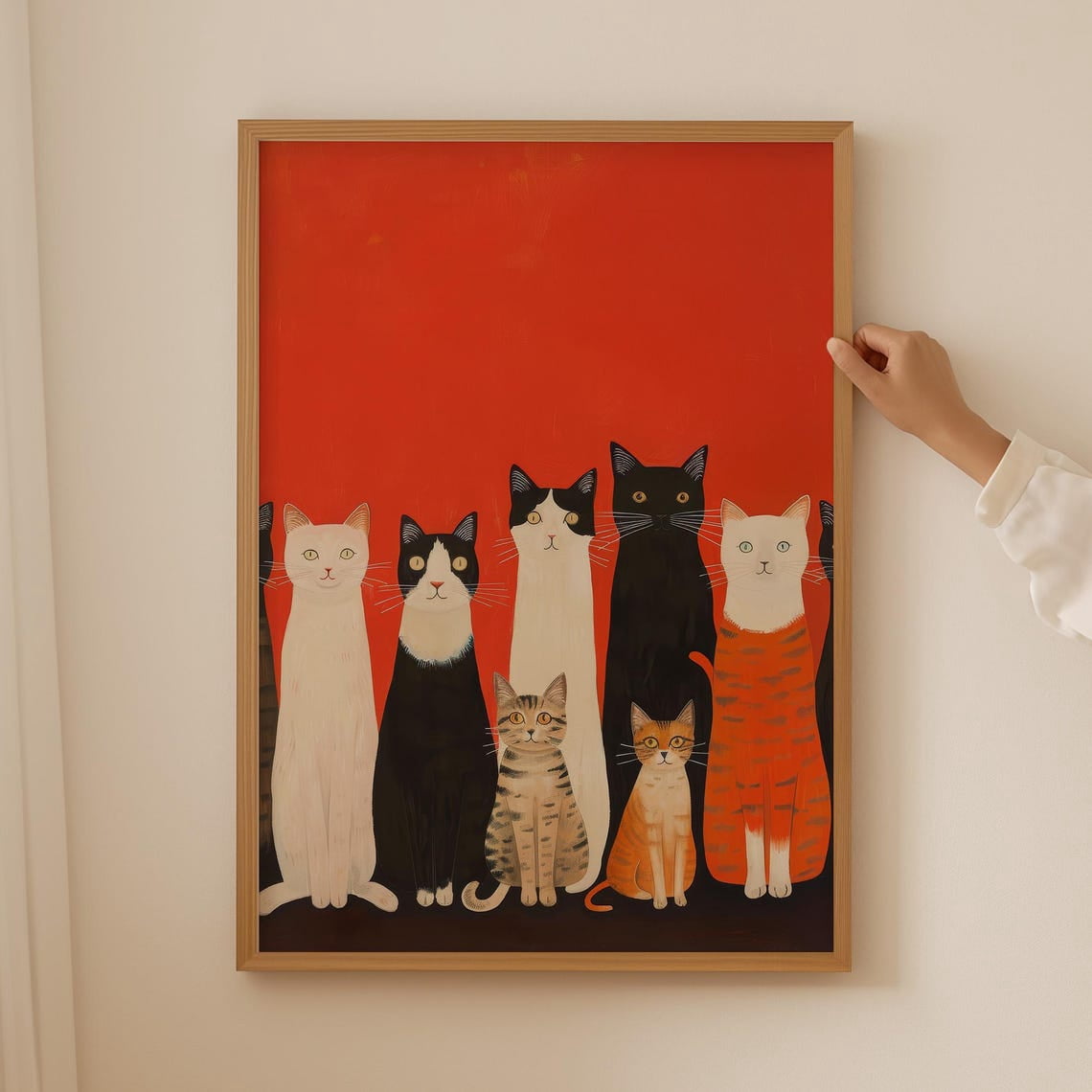 Miluva Abstract Cat Poster Positivity Wall Art Trendy Retro Wall Photo Inspiration