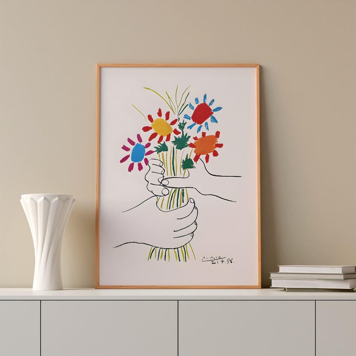 Miluva Abstract Floral Art Print - Colorful Bouquet Poster - Modern ...