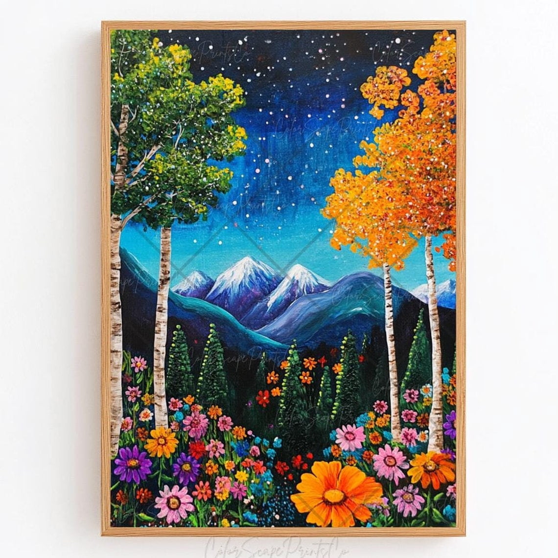 Miluva Abstract Mountain Colorful Landscape Print Colorful Wall Art ...