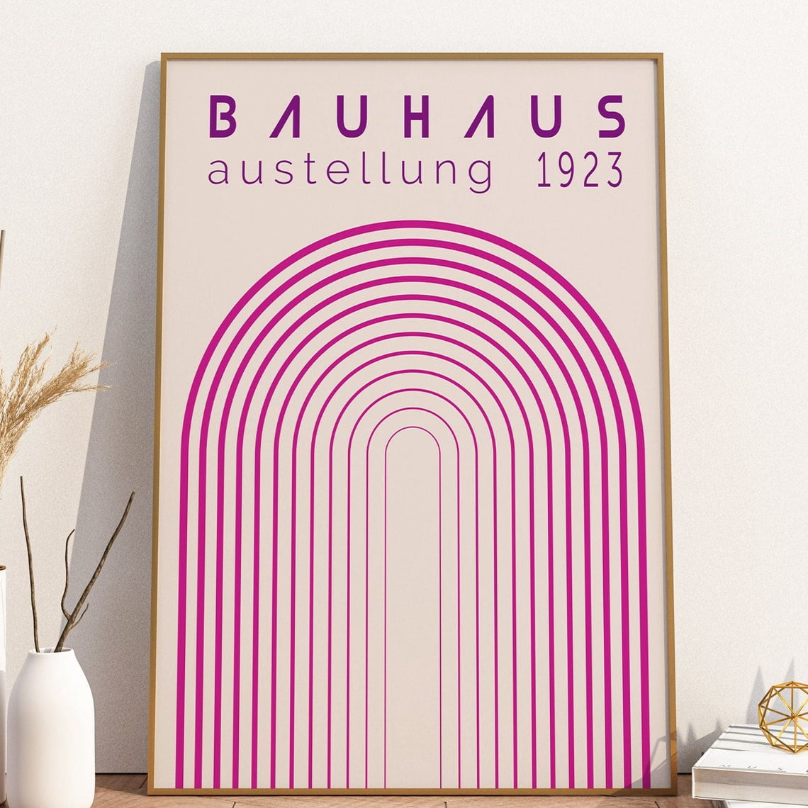 Miluva Bauhaus 1923 Exhibition Poster , Minimalist Geometric Art, Retro ...