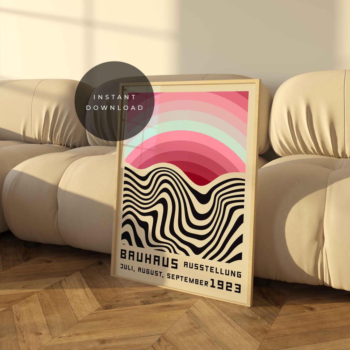 Miluva Bauhaus Exhibition Poster 1923, Colorful Mid Century Modern Wall ...