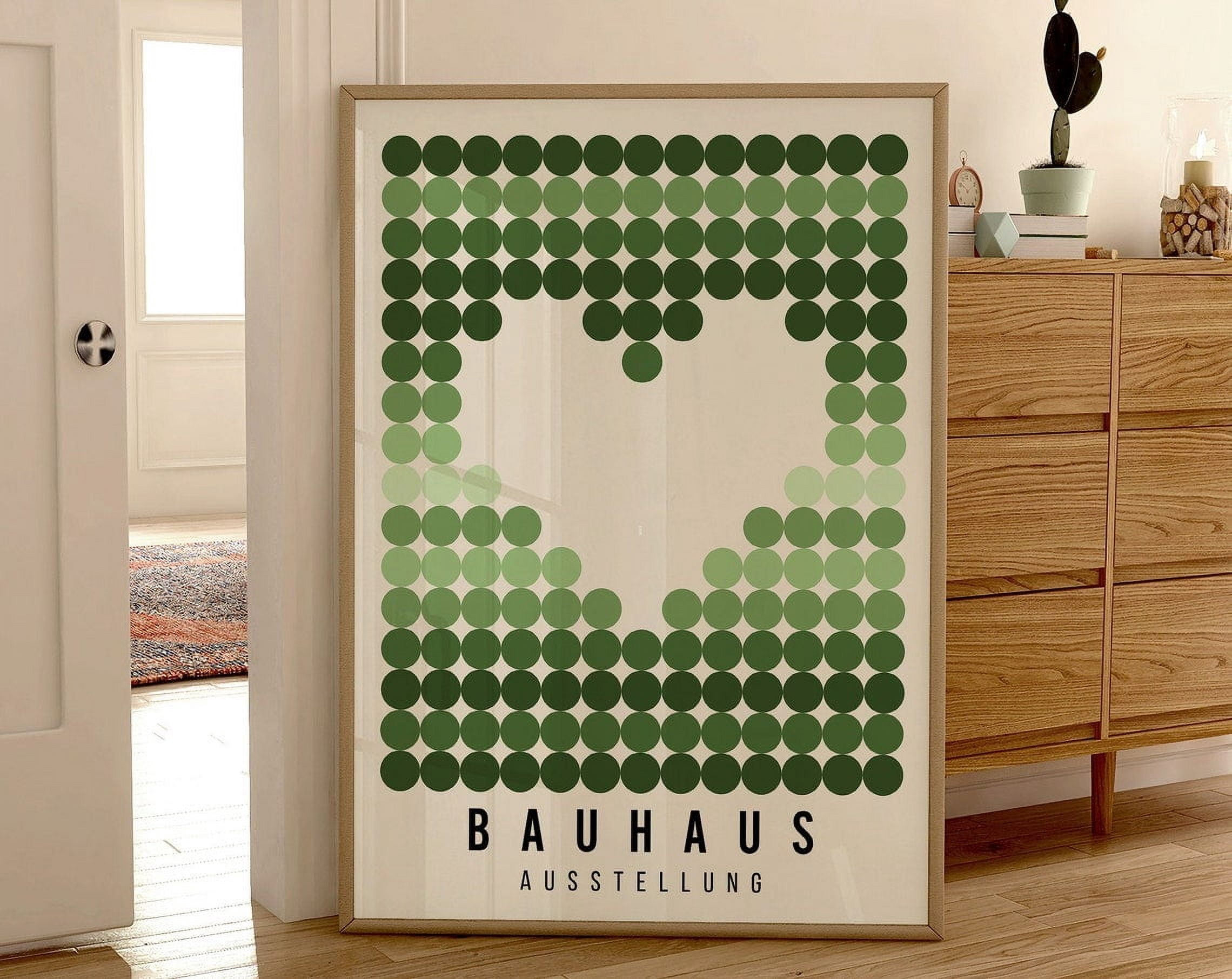 Miluva Bauhaus Green Geometric Heart Exhibition Poster Print Bauhaus ...