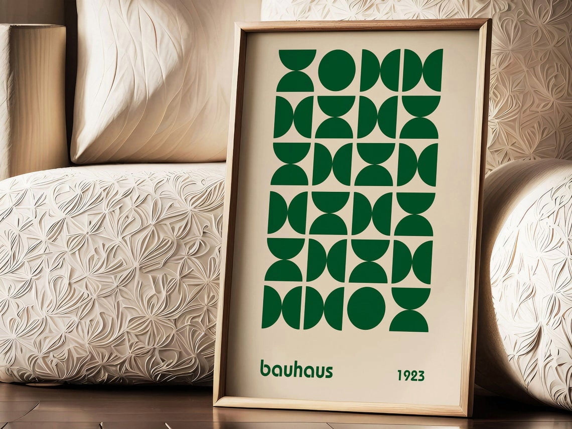 Miluva Bauhaus Poster Print, Green Bauhaus Exhibition Poster, Abstract ...