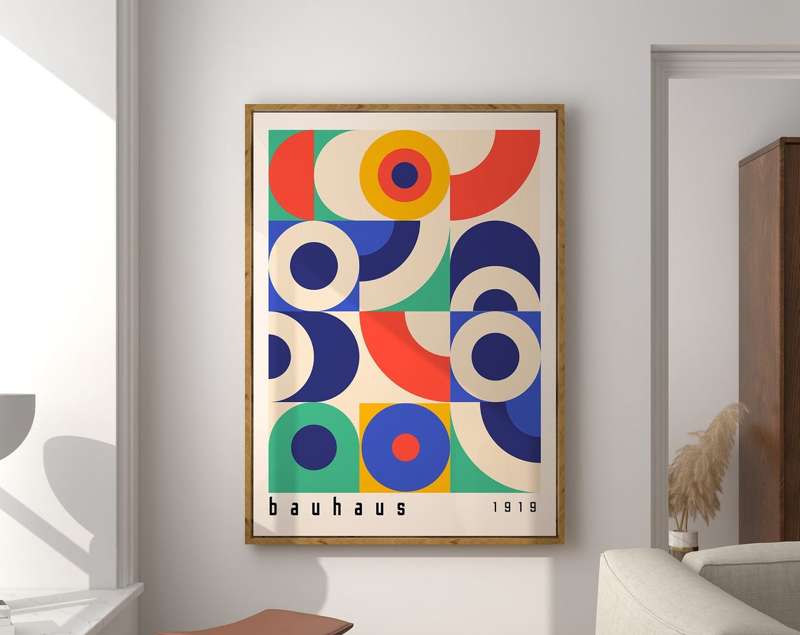 Miluva Bauhaus Printable Wall Art, Mid Century Modern Print, Minimalist ...