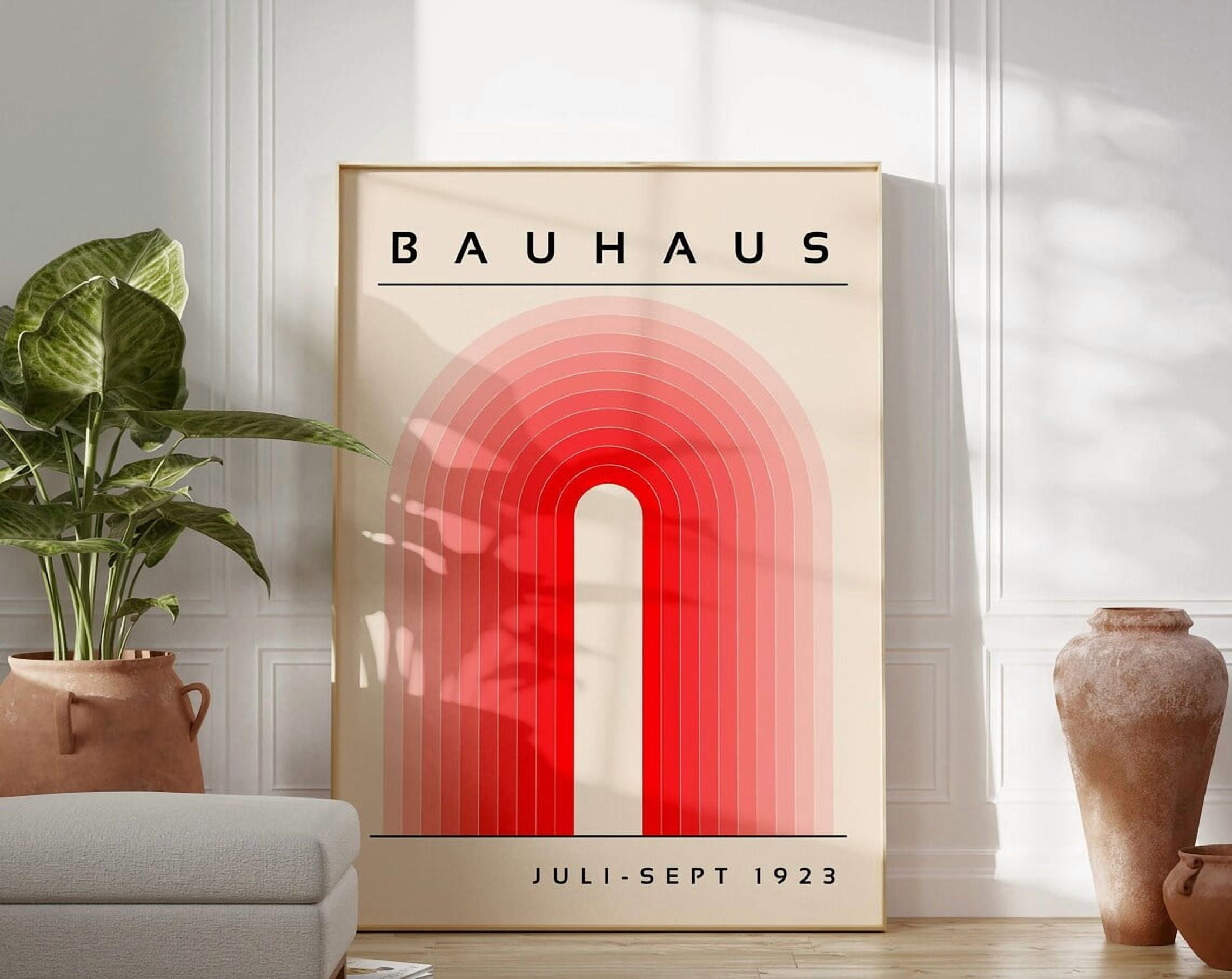 Miluva Bauhaus Printable Wall Art Red Mid Century Modern Print ...