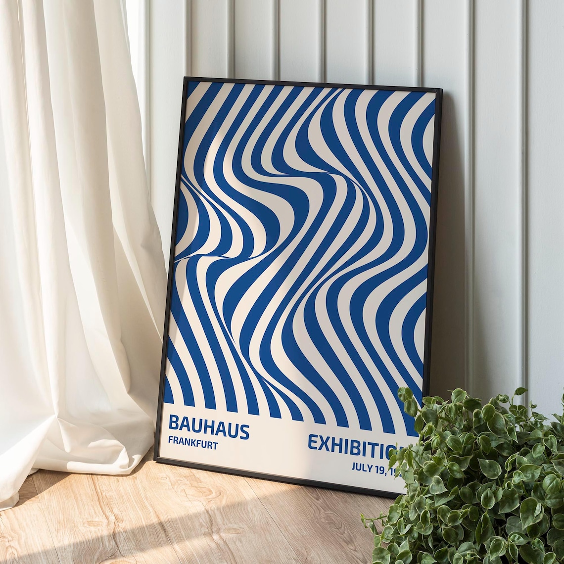 Miluva Blue Bauhaus 1923 Exhibition Poster, Modern Geometric Wall Art ...