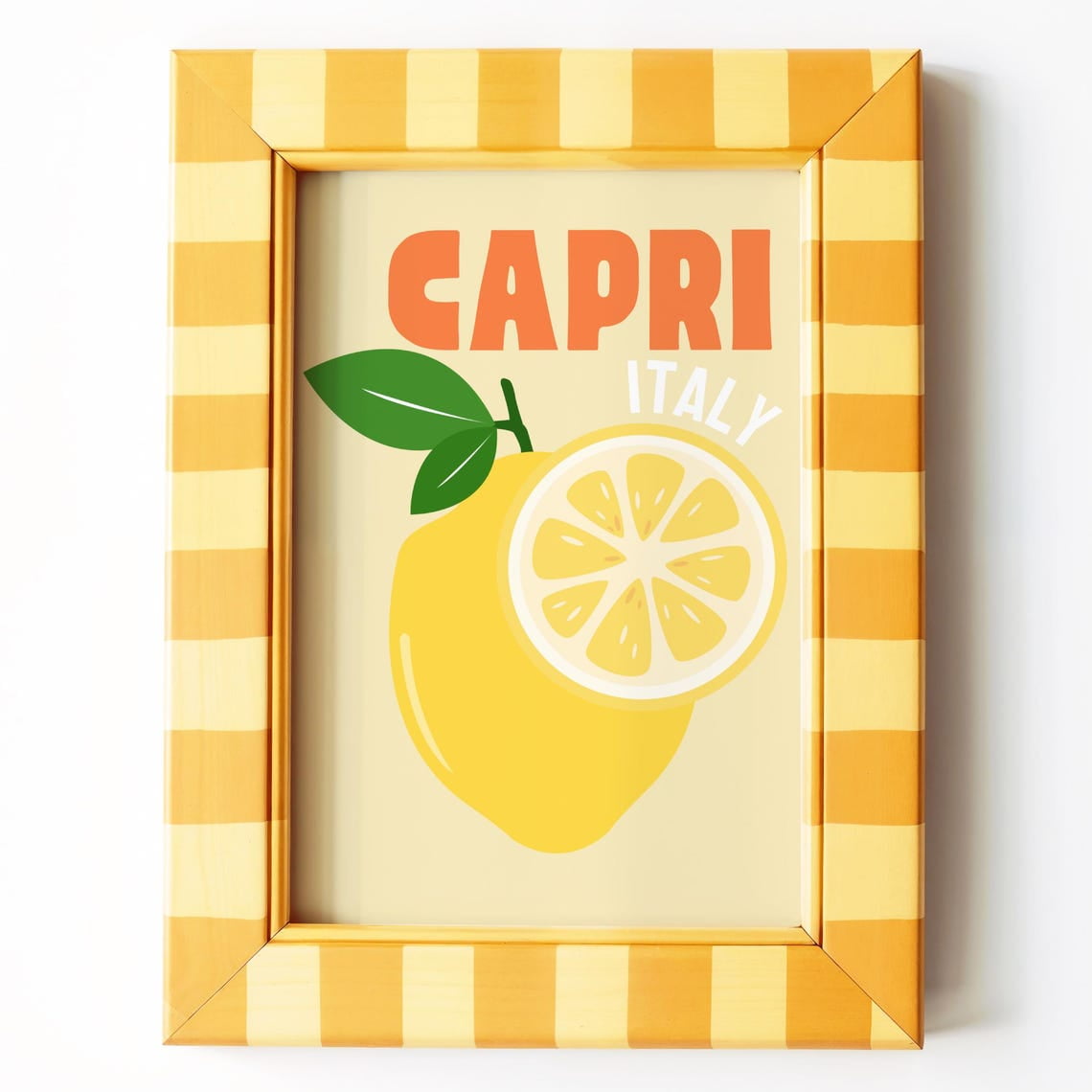 Miluva Capri Lemons Print, Yellow Limone, Citrus Poster, Italian ...